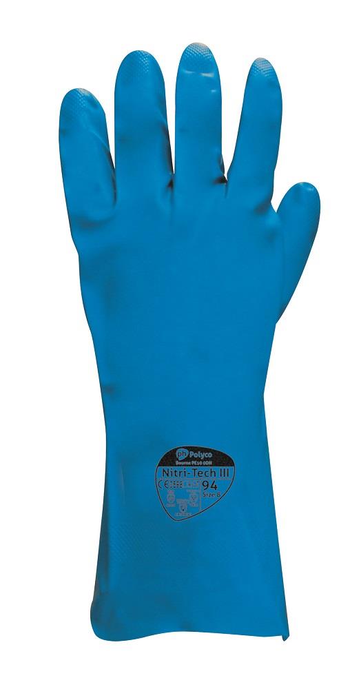 Polyco Nitri-Tech III Blue Nitrile Gloves