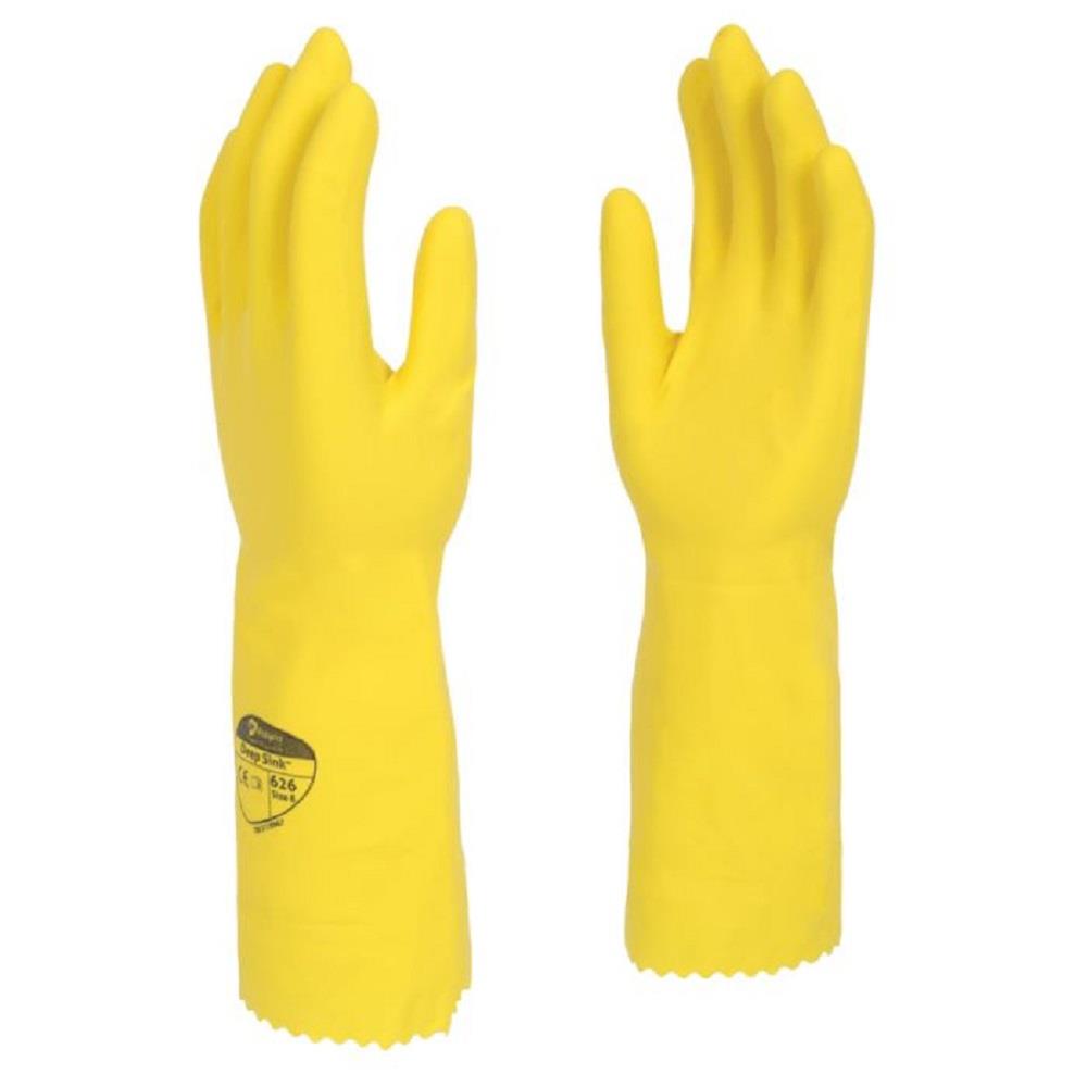 Polyco Deep Sink 40cm Extra Long Yellow Latex Rubber Gloves