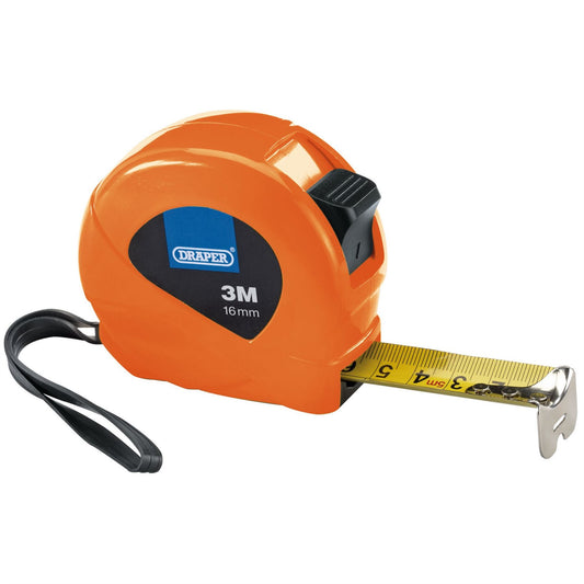 Draper 82435 Measuring Tapes 3m/10ft x 16mm 3 Colours Dispenser of 12