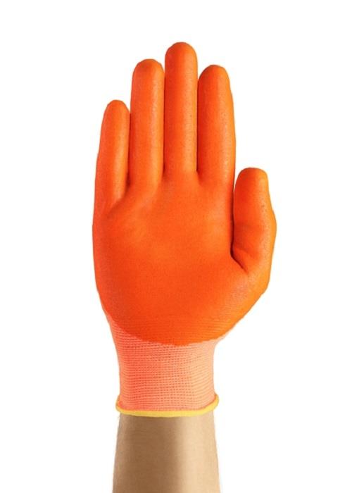 Ansell ActivArmr 97-012 Orange Hi Viz Nitrile Gloves
