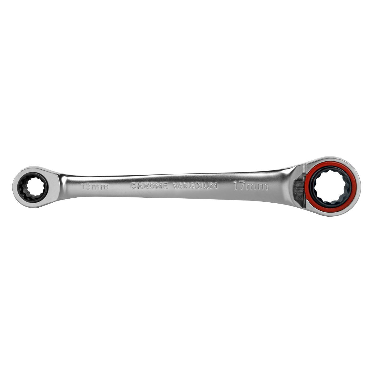 Sealey AK63948 Ratchet Ring Spanner 4-in-1 Reversible Metric Premier Platinum