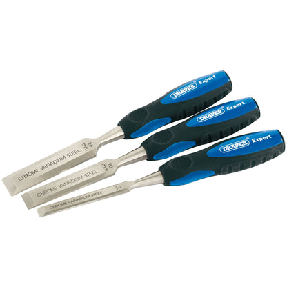 Draper 45865 Expert Soft Grip Bevel Edge Wood Chisel Set 150mm 3 Piece