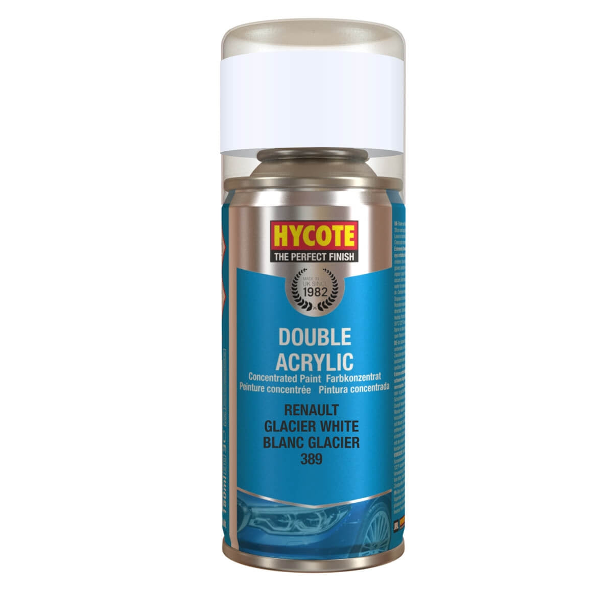 Hycote Renault Glacier White Double Acrylic Spray Paint 150Ml Xdrn603 Hycote