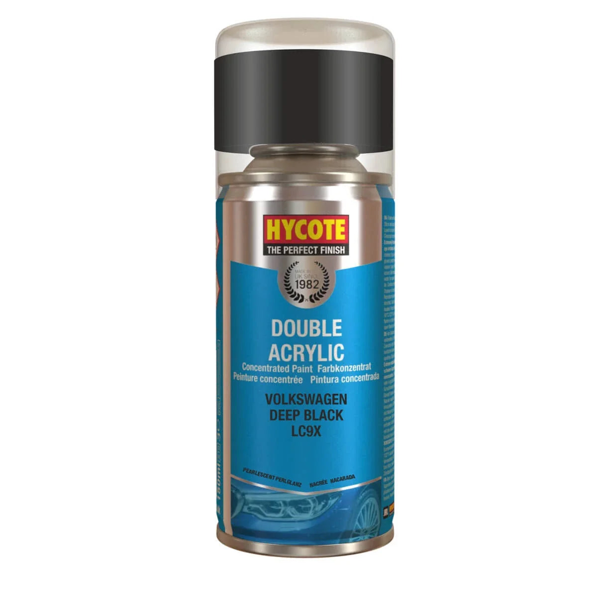 Hycote Volkswagen Deep Black Double Acrylic Spray Paint 150Ml Xdvw605 Hycote