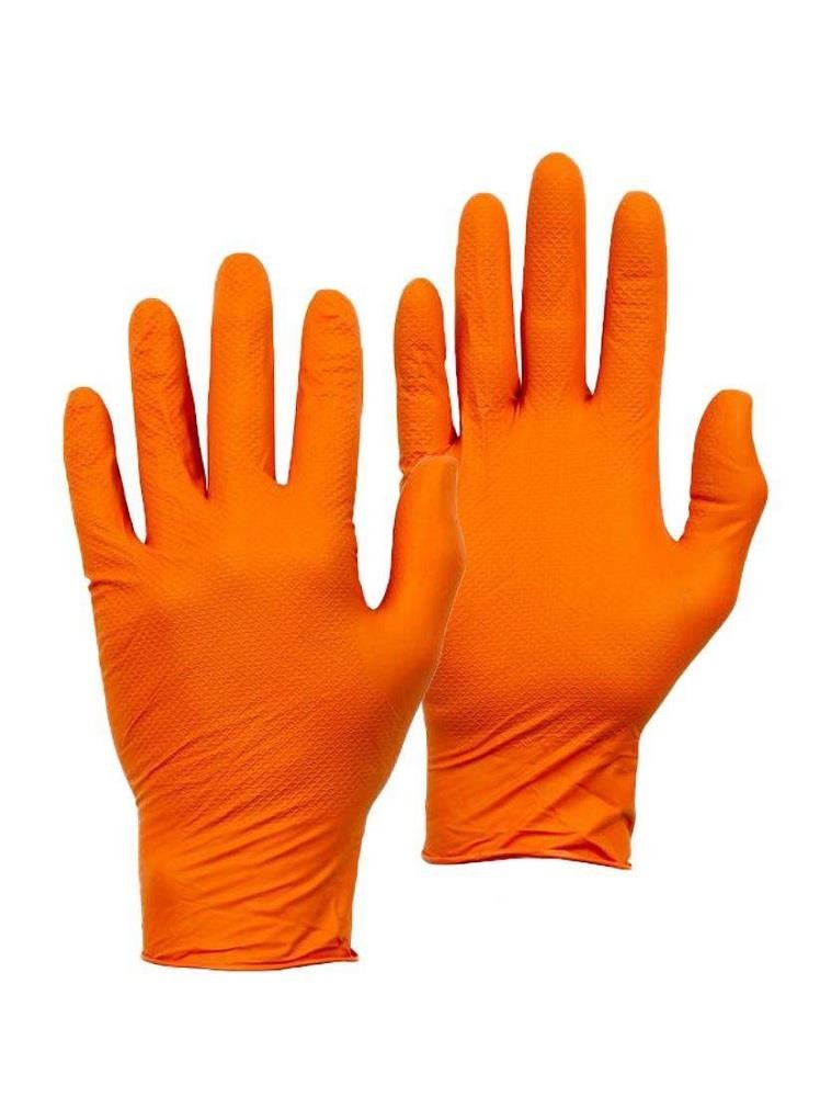 Box 50 Draco Extra Tough Orange Nitrile Disposable Gloves Mechanics M/L/XL/XXL